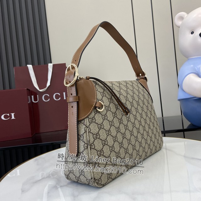 Gucci專櫃古馳最新款購物袋GG圖案條紋織大號肩背包 jh1985型號：815216